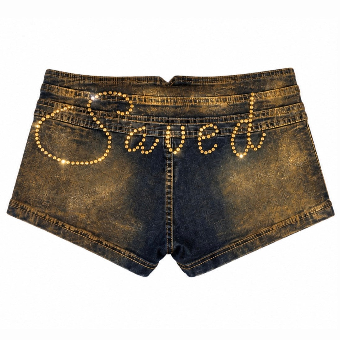 ‘SAVED’ y2k shorts